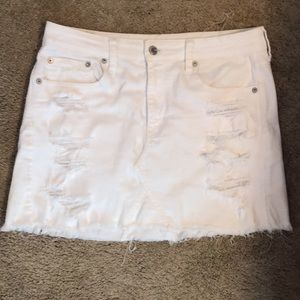 White jean skirt